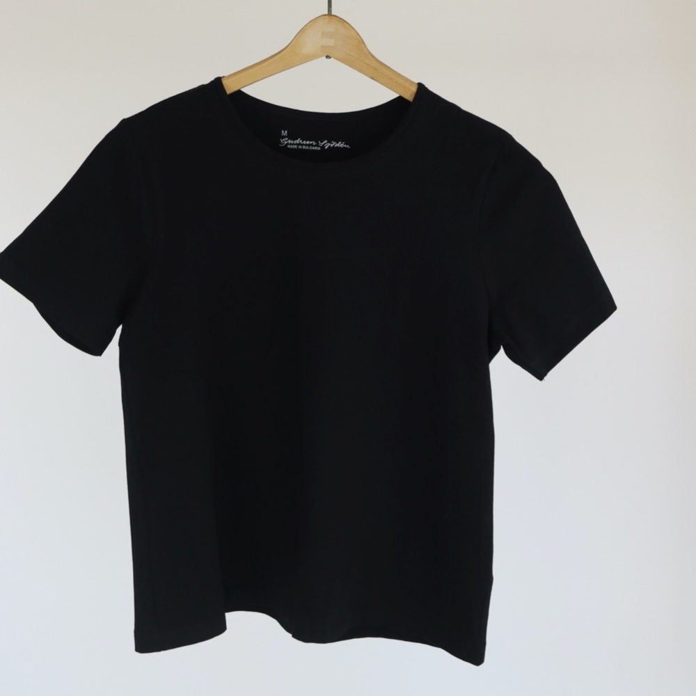 Gudrun Sjoden - Stretchy Cotton Basic Black T Shirt - Size M